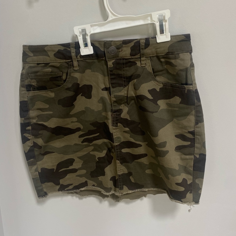 Garage Camo Denim Skirt